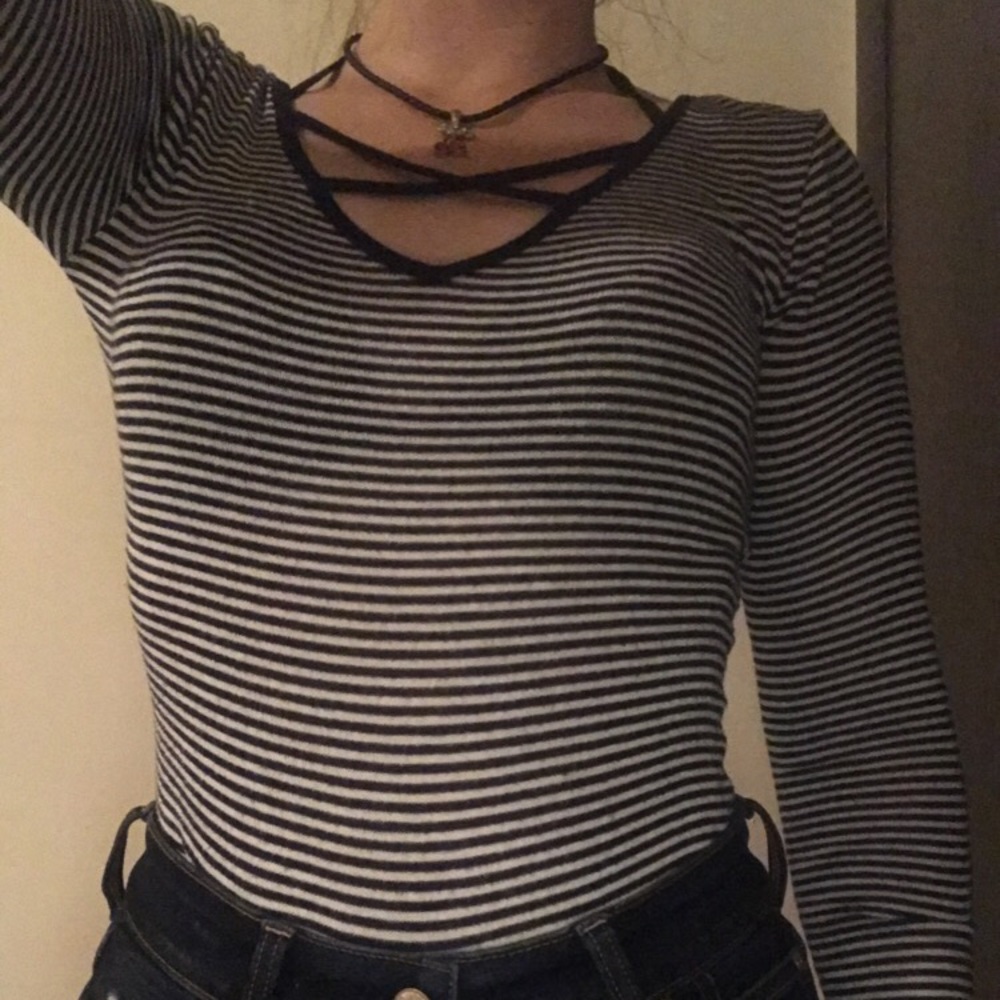Striped long sleeve tee
